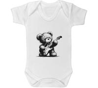 Azeeda 'Scruffy Teddy Bear Guitar' Baby Grow/Cotton Bodysuit (GR057409) | One Piece Outfit for Newborns and Infants