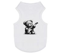 Azeeda 'Scruffy Teddy Bear Playing Guitar' Pet Dog/Cat T-Shirt, XS (PT00167280)
