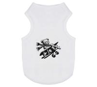 Azeeda 'Scruffy Teddy Flying Aeroplane' Pet Dog/Cat T-Shirt, L (PT00167267)