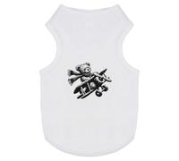Azeeda 'Scruffy Teddy Flying Aeroplane' Pet Dog/Cat T-Shirt, S (PT00167265)