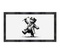 Azeeda 'Scruffy Teddy Rainy Day' Pet Feeding Mat (PM00033092)