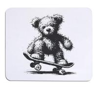 Azeeda 'Scruffy Teddy Riding Skateboard' Mouse Mat/Desk Pad (MO00041165)