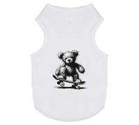 Azeeda 'Scruffy Teddy Riding Skateboard' Pet Dog/Cat T-Shirt, L (PT00167215)