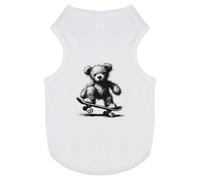 Azeeda 'Scruffy Teddy Riding Skateboard' Pet Dog/Cat T-Shirt, M (PT00167214)