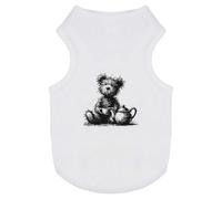 Azeeda 'Scruffy Teddy Tea Time' Pet Dog/Cat T-Shirt, S (PT00167217)