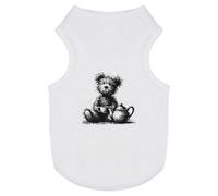 Azeeda 'Scruffy Teddy Tea Time' Pet Dog/Cat T-Shirt, XS (PT00167216)
