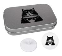 Azeeda 'Scruffy Tuxedo Cat' Golf Markers Gift Set (GO00082376)