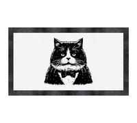 Azeeda 'Scruffy Tuxedo Cat' Pet Feeding Mat (PM00029774)