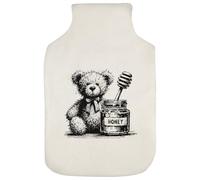 Azeeda 'Scuffy Teddy Bear with Honey Jar' Hot Water Bottle Cover (HW00044752)