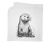 Azeeda 'Sea Otter' Baby Blanket - White (BY00034668)