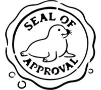 Azeeda 'Seal of Approval' Reusable Stencil - Durable Decorative Template for Painting and Spraying on Walls, Tiles, Wood, Fabric & Craft Projects - XL (A3) (WS00080663)