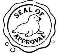 Azeeda 'Seal of Approval' Reusable Stencil - Durable Decorative Template for Painting and Spraying on Walls, Tiles, Wood, Fabric & Craft Projects - L (A4) (WS00062107)