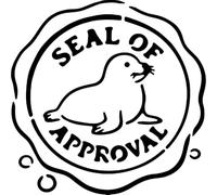 Azeeda 'Seal of Approval' Reusable Stencil - Durable Decorative Template for Painting and Spraying on Walls, Tiles, Wood, Fabric & Craft Projects - S (A6) (WS00070869)