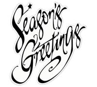 Azeeda 'Season's Greetings' Clear Premium Vinyl Decal Stickers - Waterproof, Durable & Easy to Apply - for Car Bumpers, Windows, Bins & More - XXL (720mm) (DC00160383)