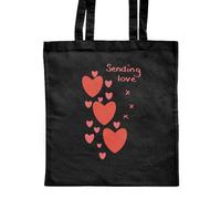 Azeeda 'Sending Love And Kisses' Classic Black Tote Shopper Bag (ZB00026200)