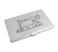 Azeeda 'Sewing Machine' Metal Business Card Holder (CH00008660) | Slim Aluminium Credit / ID Card Wallet for Work and Travel