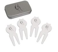 Azeeda 'Shaking Hands' Golf Divot Tool/Repair Fork Gift Set (GO00072111)