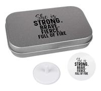 Azeeda 'She Is Strong Brave Fierce Motivational Text' Golf Markers Gift Set (GO00080543)