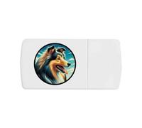 Azeeda 'Shetland Sheepdog Portrait' Pill Box with Tablet Splitter (PI00038214)