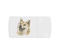 Azeeda 'Shiba Inu Dog Portrait' Pill Box with Tablet Splitter (PI00044201)