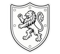 Azeeda 'Shield Crest with Heraldic Lion' Clear Premium Vinyl Decal Stickers - Waterproof, Durable & Easy to Apply - for Car Bumpers, Windows, Bins & More - XL (460mm) (DC00170419)