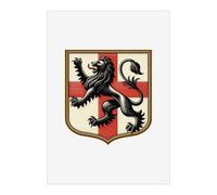 Azeeda 'Shield With Lion' Wall Art Poster Print - Unframed Artwork for Home Decor - A4 Portrait (PP00374011)
