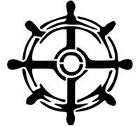 Azeeda 'Ship Helm' Reusable Stencil - Durable Decorative Template for Painting and Spraying on Walls, Tiles, Wood, Fabric & Craft Projects - L (A4) (WS00055719)