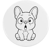 Azeeda 'Shocked French Bulldog' Button/Lapel Badges (BB065965) | Pin Back Badges for Clothes, Bags, Accessories and Gifts