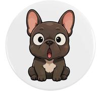 Azeeda 'Shocked French Bulldog' Button/Lapel Badges (BB065966) | Pin Back Badges for Clothes, Bags, Accessories and Gifts