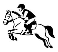 Azeeda 'Show Jumping' Reusable Stencil - Durable Decorative Template for Painting and Spraying on Walls, Tiles, Wood, Fabric & Craft Projects - M (A5) (WS00083781)