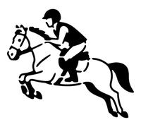 Azeeda 'Show Jumping' Reusable Stencil - Durable Decorative Template for Painting and Spraying on Walls, Tiles, Wood, Fabric & Craft Projects - S (A6) (WS00083782)