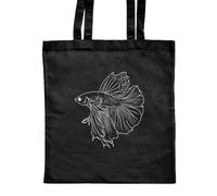 Azeeda 'Siamese Fighting Fish' Classic Black Tote Shopper Bag (ZB00019189)