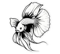 Azeeda 'Siamese Fighting Fish' Clear Premium Vinyl Decal Stickers - Waterproof, Durable & Easy to Apply - for Car Bumpers, Windows, Bins & More - Large (210mm) (DC00126426)