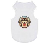 Azeeda 'Siberian Husky Love Note' Pet Dog/Cat T-Shirt, M (PT00151086)