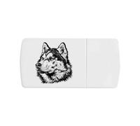 Azeeda 'Siberian Husky Portrait' Pill Box with Tablet Splitter (PI00045722)