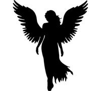 Azeeda 'Silhouette of an Angel' Reusable Stencil - Durable Decorative Template for Painting and Spraying on Walls, Tiles, Wood, Fabric & Craft Projects - XXL (A2) (WS00075006)
