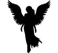Azeeda 'Silhouette of an Angel' Reusable Stencil - Durable Decorative Template for Painting and Spraying on Walls, Tiles, Wood, Fabric & Craft Projects - S (A6) (WS00067990)