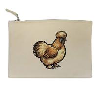 Azeeda 'Silkie Chicken' Canvas Clutch Bag/Accessory Case (CL00049263)
