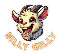 Azeeda 'Silly Billy Goat' White Premium Vinyl Decal Sticker - Waterproof, Durable & Easy to Apply - for Car Bumpers, Windows, Bins & More - XL (460mm) (DW00207964)
