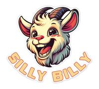 Azeeda 'Silly Billy Goat' White Premium Vinyl Decal Sticker - Waterproof, Durable & Easy to Apply - for Car Bumpers, Windows, Bins & More - XXL (720mm) (DW00207965)