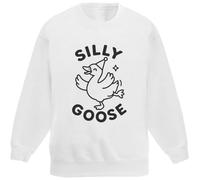Azeeda 'Silly Goose' Kid's Sweatshirt/Jumper (5-6 Years) (KW00201410) White
