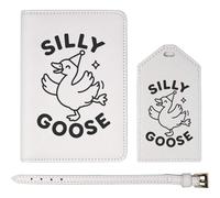 Azeeda 'Silly Goose' Passport Cover & Luggage Tag Travel Set (PA00035441)