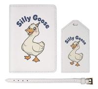 Azeeda 'Silly Goose' Passport Cover & Luggage Tag Travel Set (PA00039575)