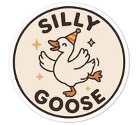 Azeeda 'Silly Goose' White Premium Vinyl Decal Sticker - Waterproof, Durable & Easy to Apply - Ideal for Car Bumpers, Windows, Bins and More - Medium (100mm) (DW00140653)