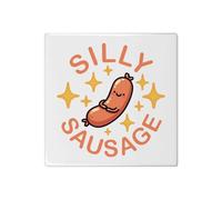 Azeeda 'Silly Sausage' 108mm Square Ceramic Tile (TD00036905)