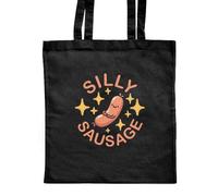 Azeeda 'Silly Sausage' Classic Black Tote Shopper Bag (ZB00028020)