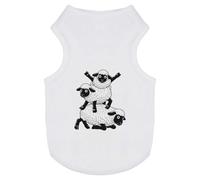 Azeeda 'Silly Sheep Antics' Pet Dog/Cat T-Shirt, L (PT00185111)