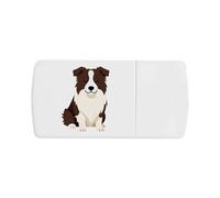 Azeeda 'Simple Border Collie' Pill Box with Tablet Splitter (PI00040372)