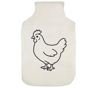 Azeeda 'Simple Chicken Line Art' Hot Water Bottle Cover (HW00046971)