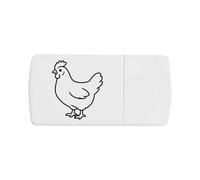 Azeeda 'Simple Chicken Line Art' Pill Box with Tablet Splitter (PI00040455)